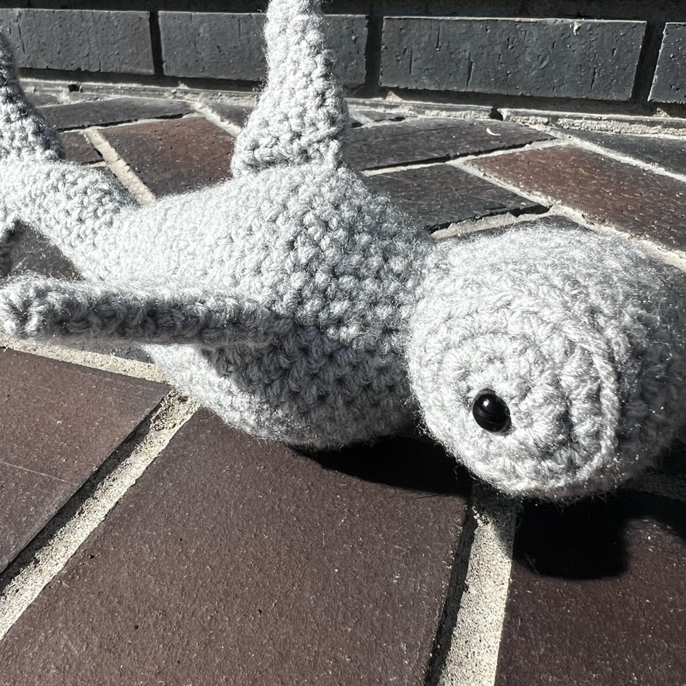 Hand Crocheted Anchor the Hammerhead Shark Stuffed Animal! - Picture 4 of 10